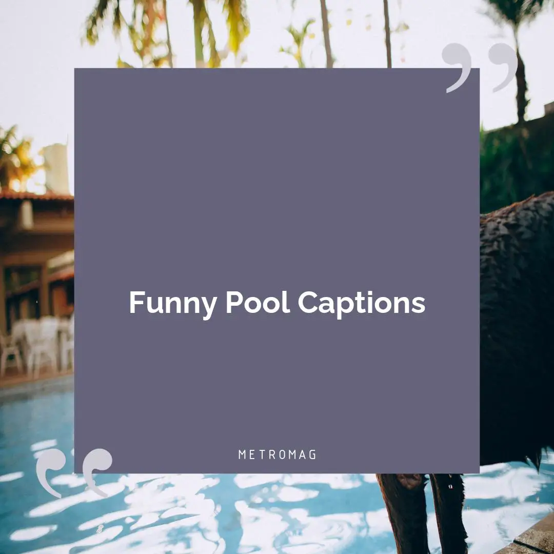Funny Pool Captions
