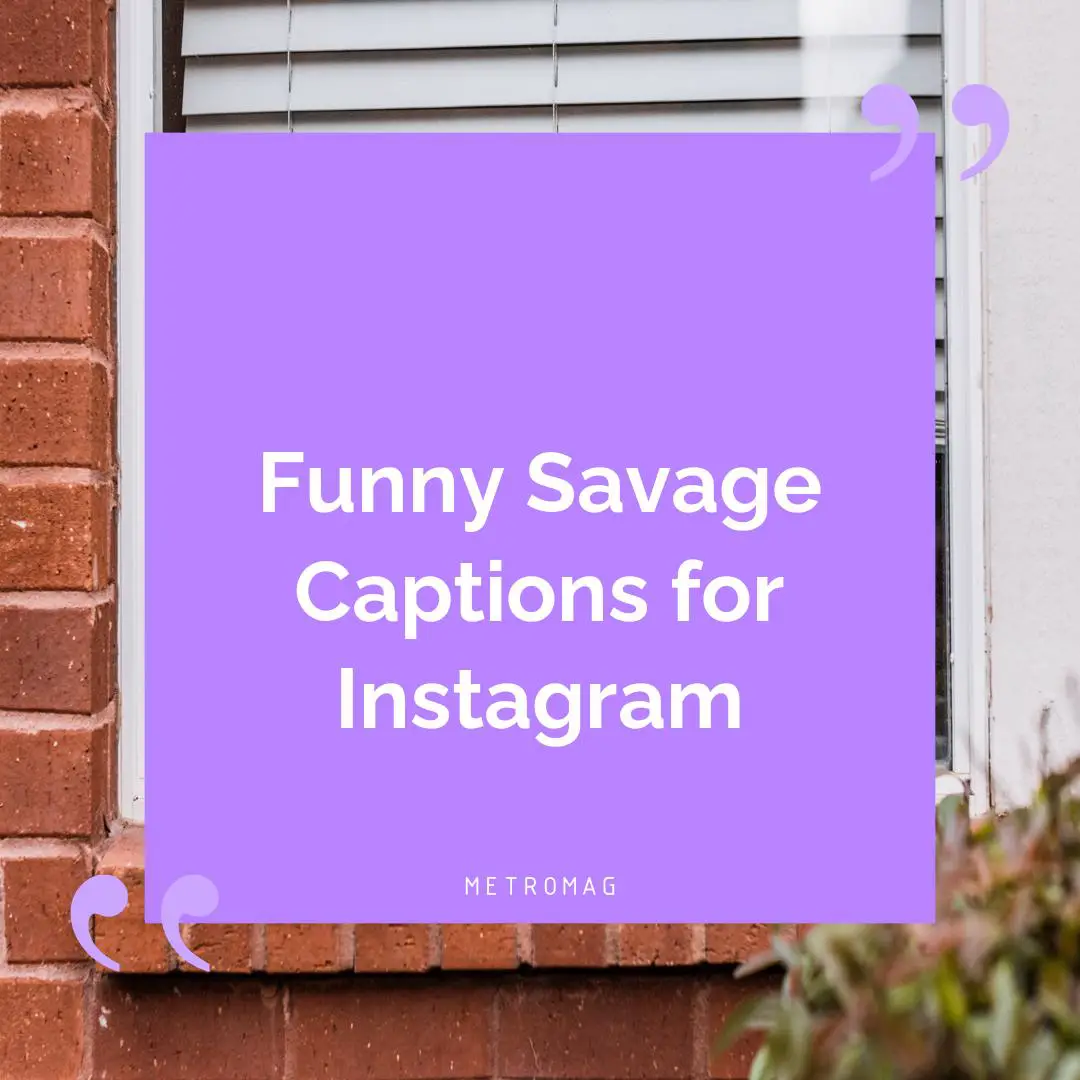 Funny Savage Captions for Instagram
