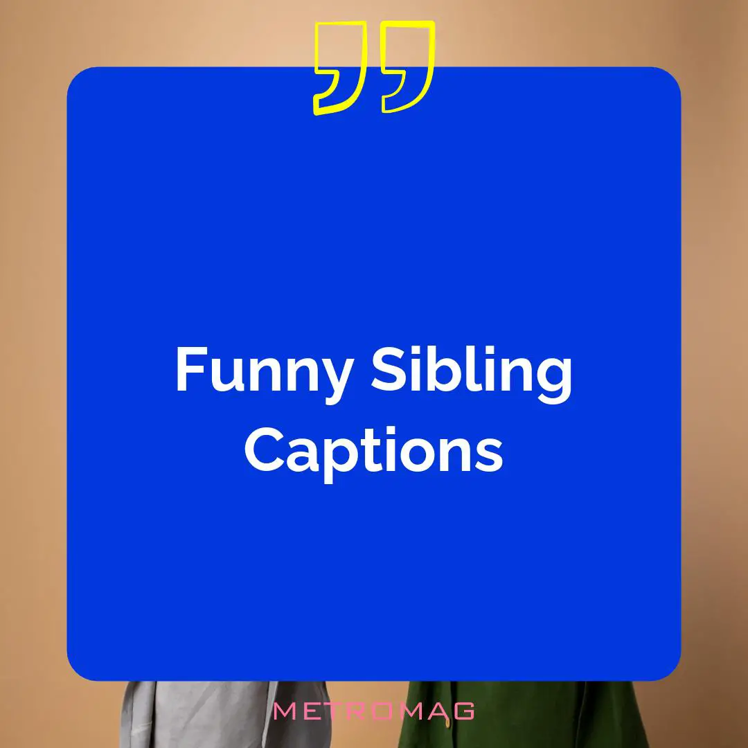 Funny Sibling Captions