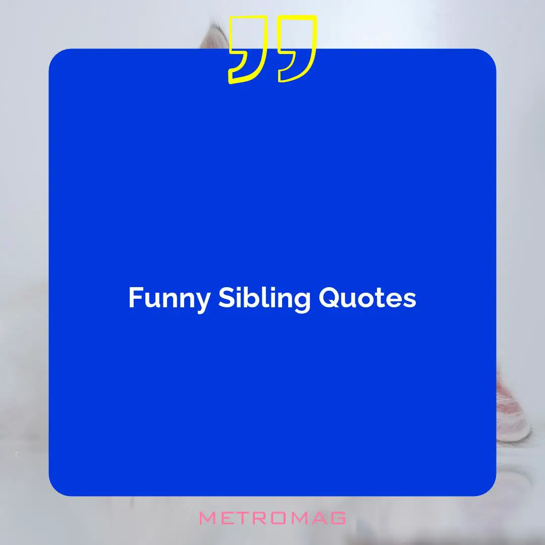 Funny Sibling Quotes