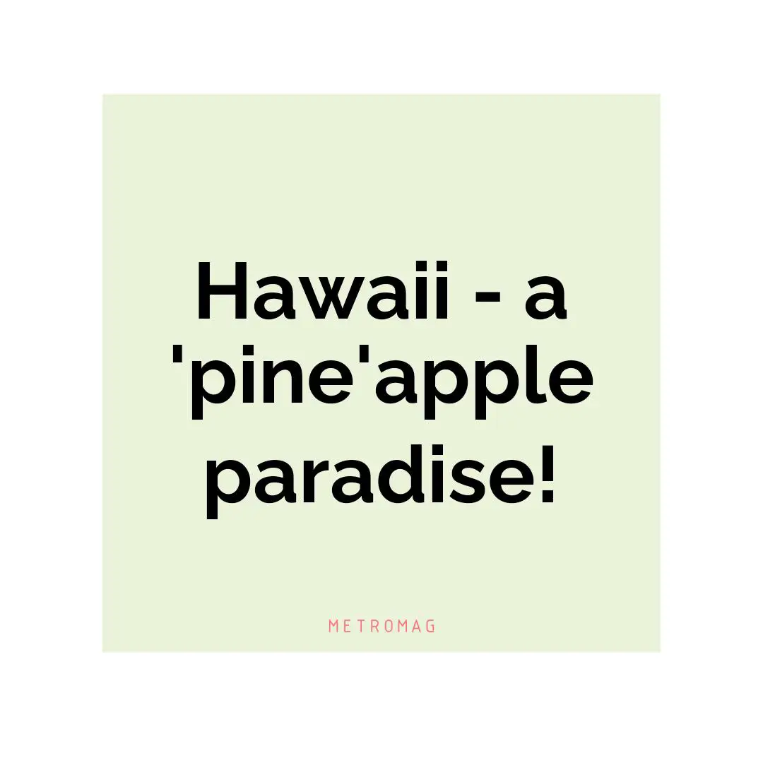 Hawaii - a 'pine'apple paradise!