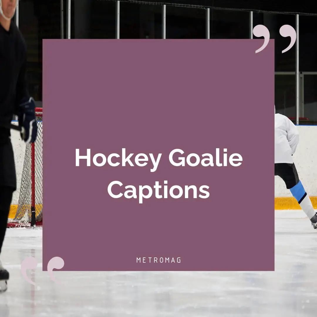 Hockey Goalie Captions
