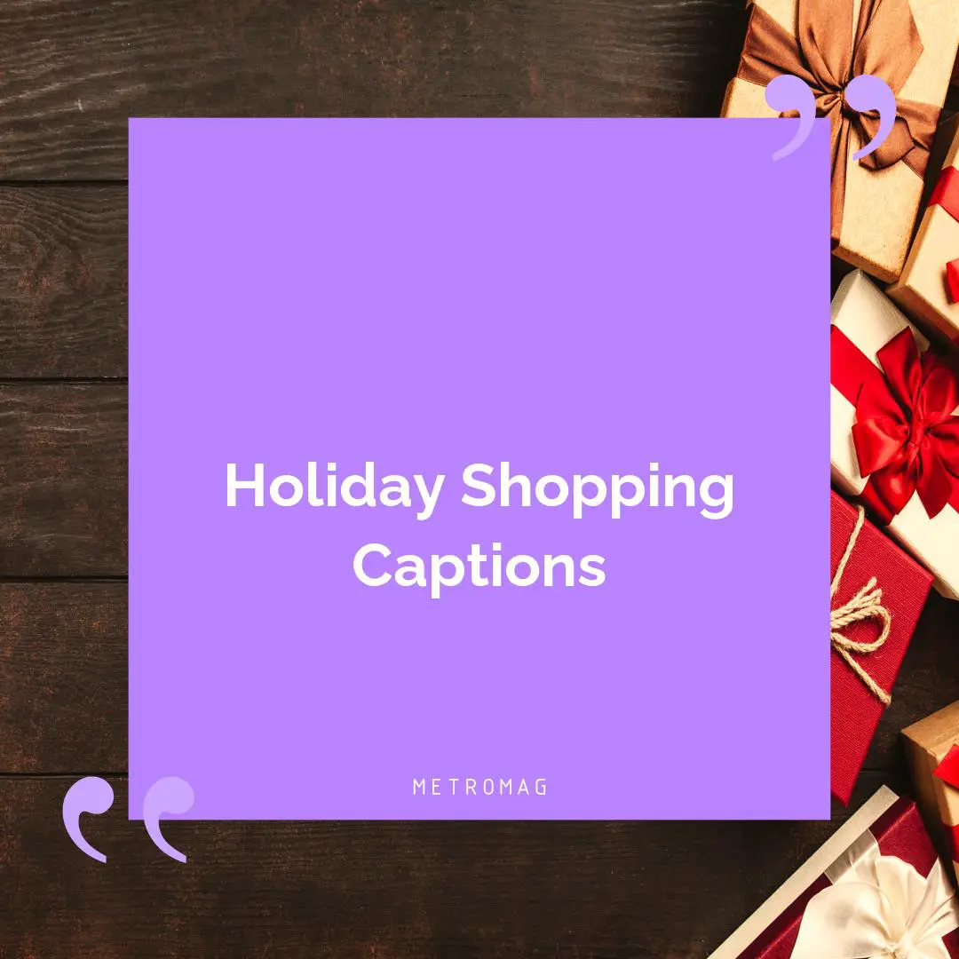Holiday Shopping Captions