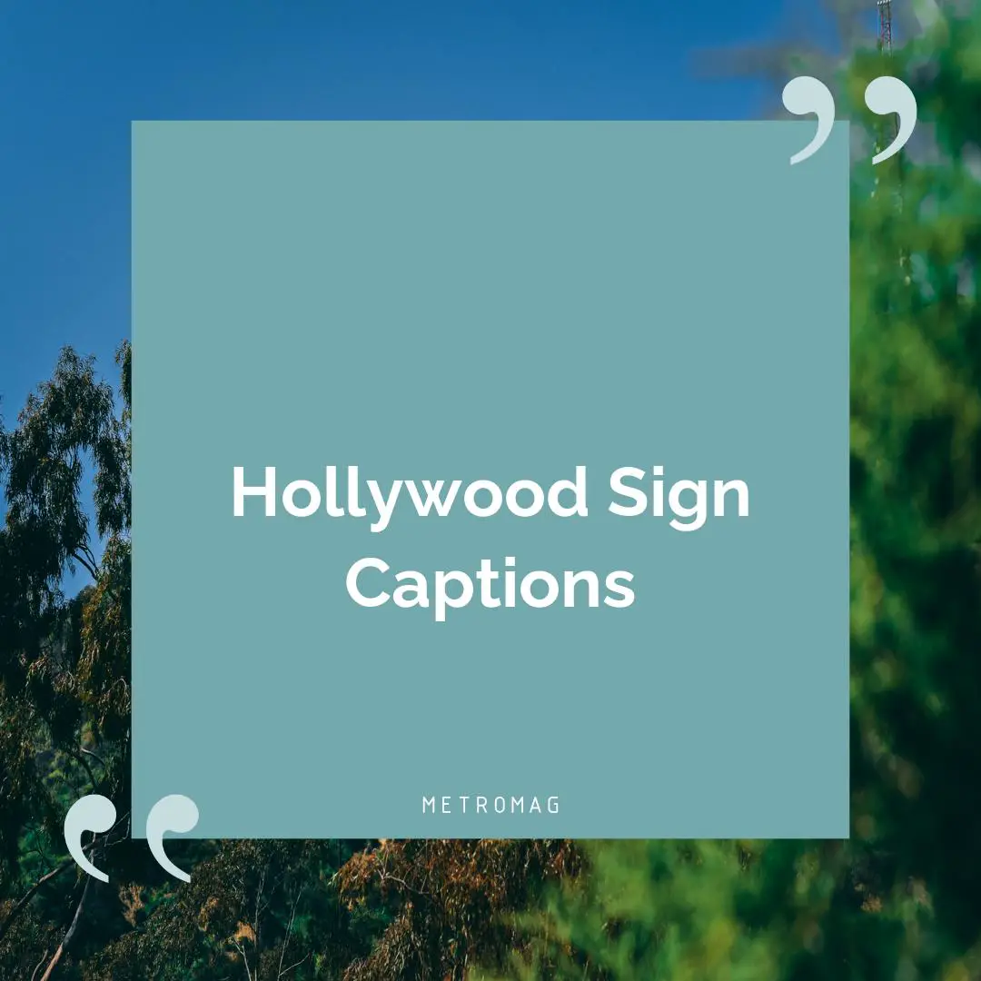 Hollywood Sign Captions