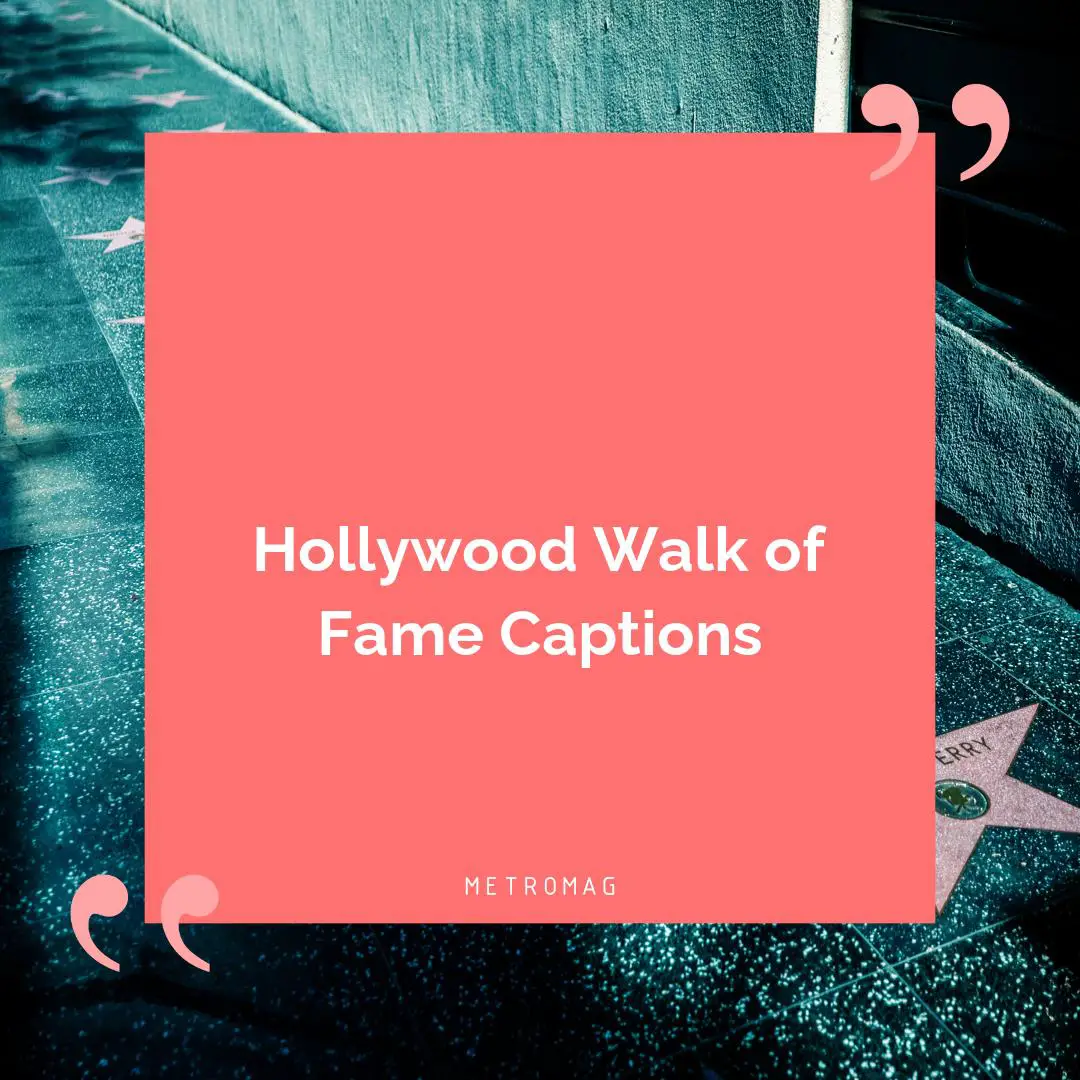 Hollywood Walk of Fame Captions
