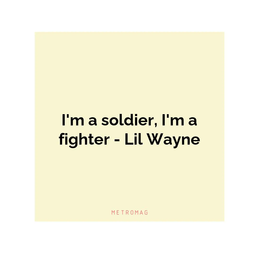I'm a soldier, I'm a fighter - Lil Wayne