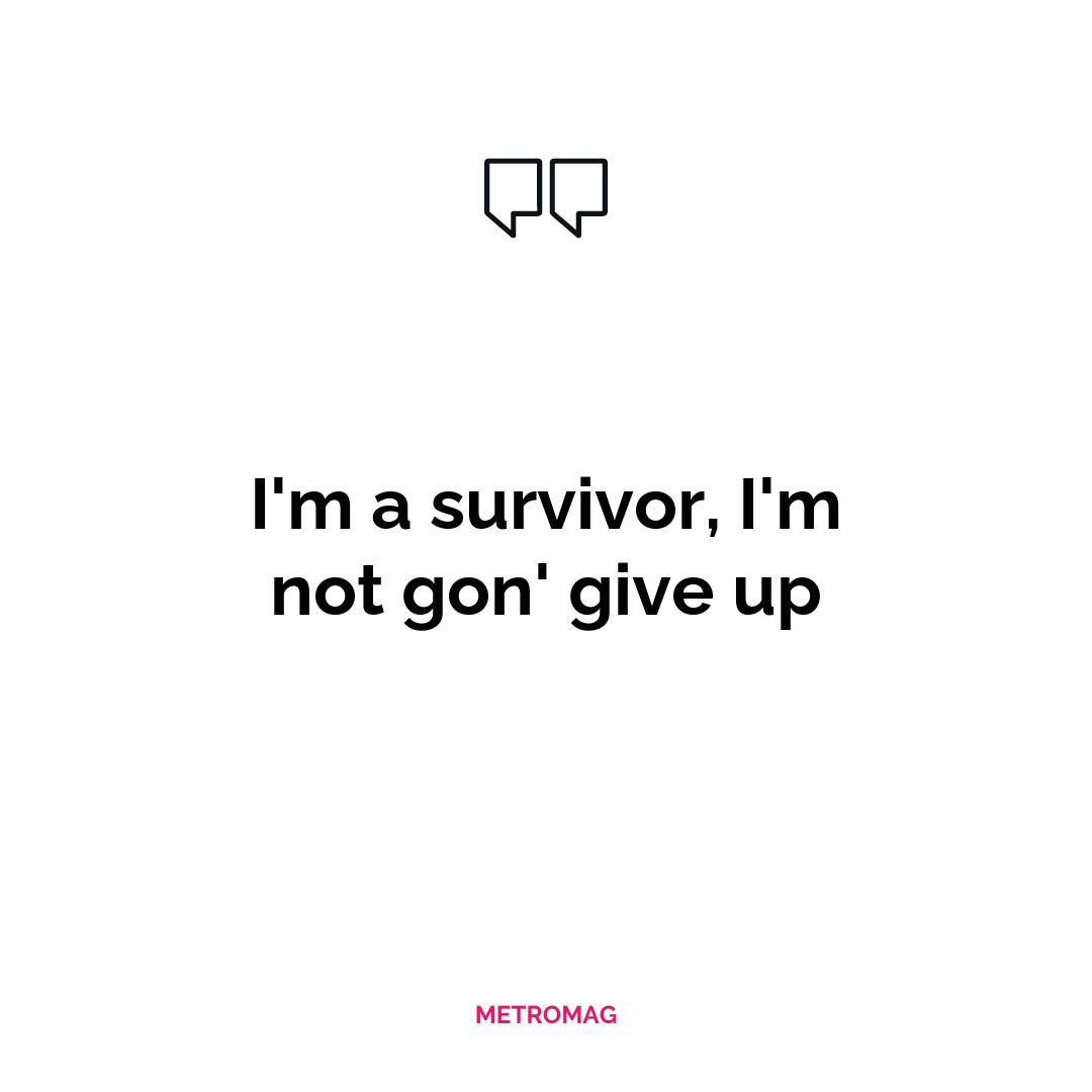 I'm a survivor, I'm not gon' give up