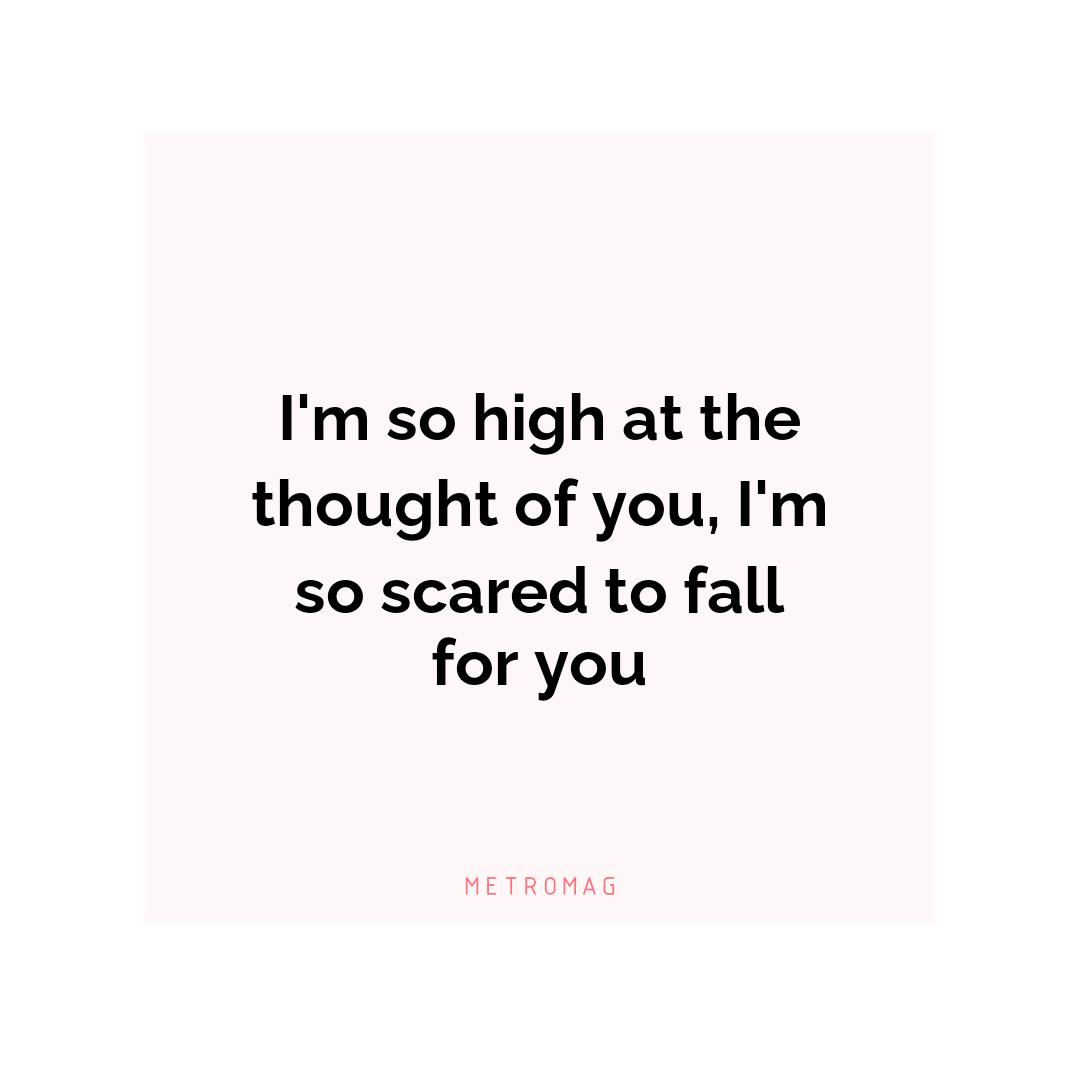 I'm so high at the thought of you, I'm so scared to fall for you