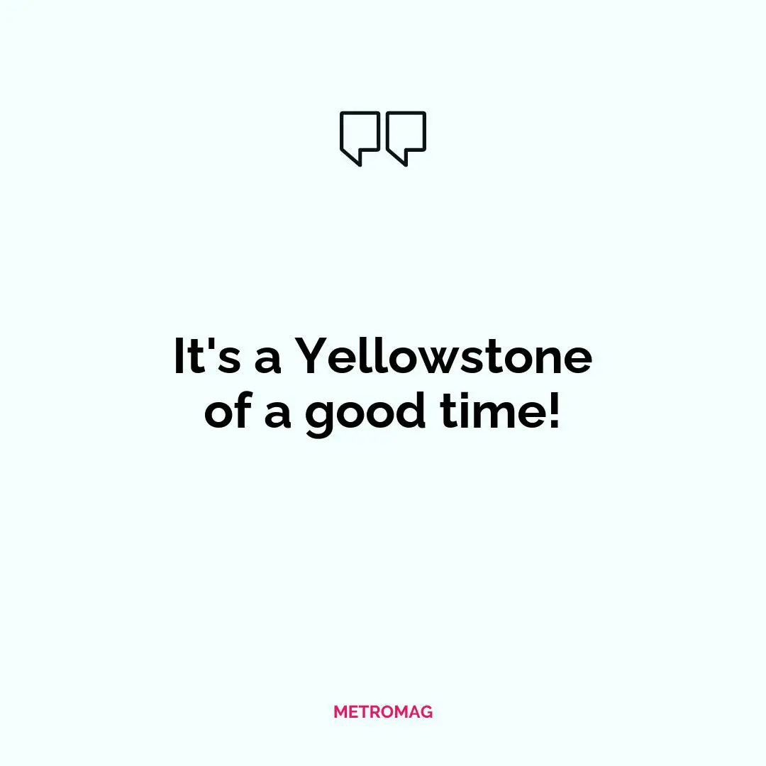 It's a Yellowstone of a good time!