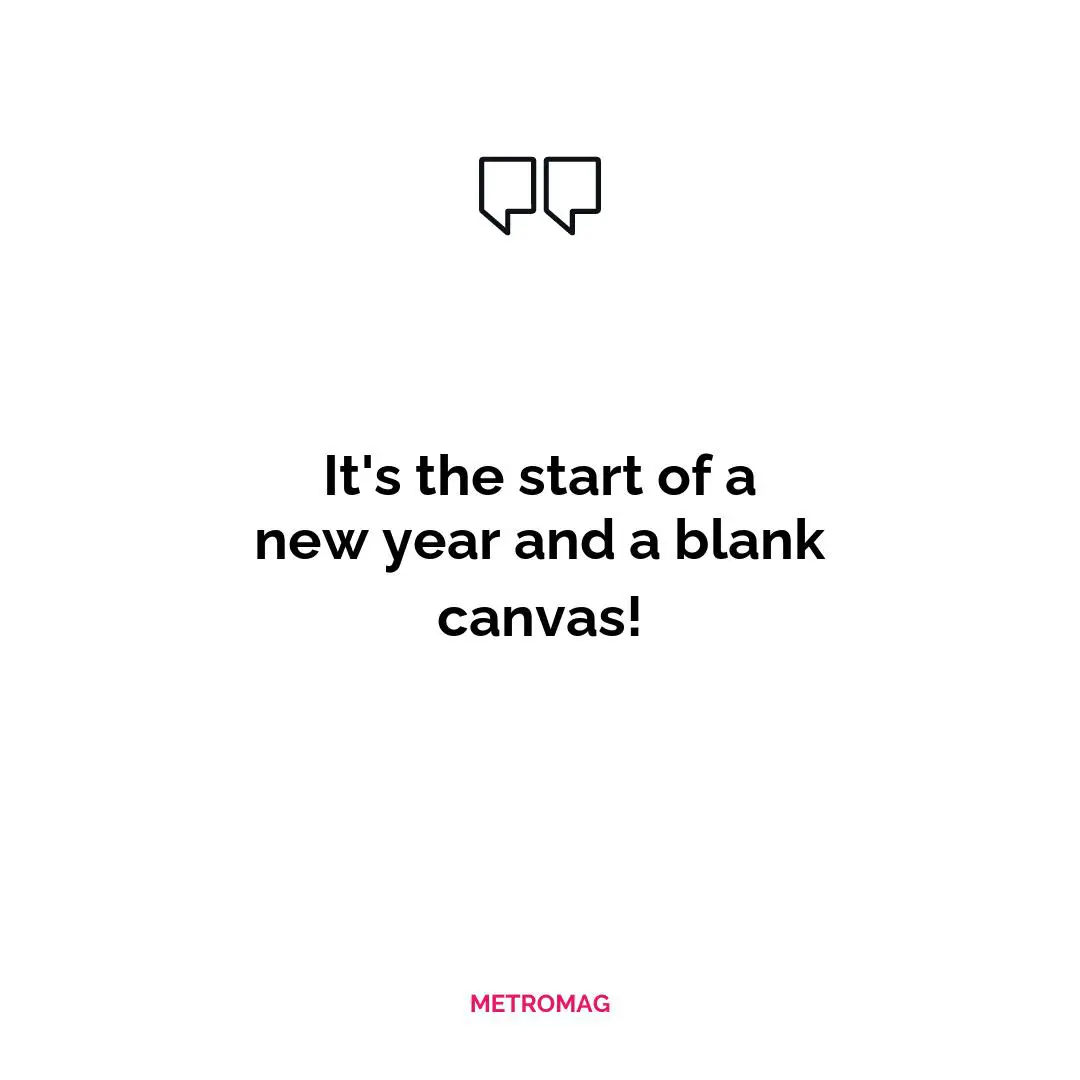 It's the start of a new year and a blank canvas!