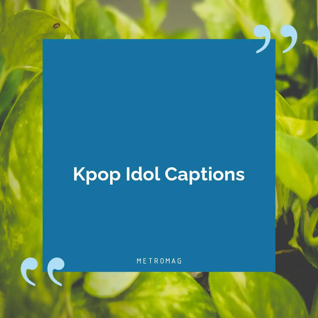 Kpop Idol Captions