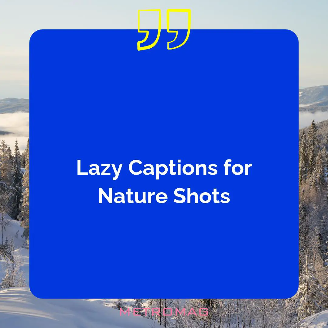 Lazy Captions for Nature Shots