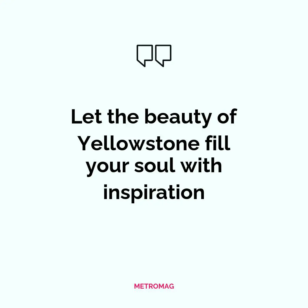 Let the beauty of Yellowstone fill your soul with inspiration