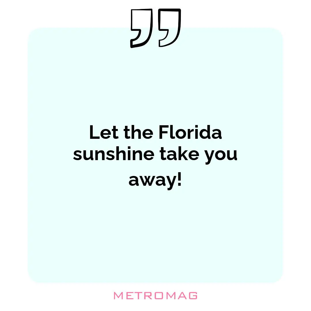 Let the Florida sunshine take you away!