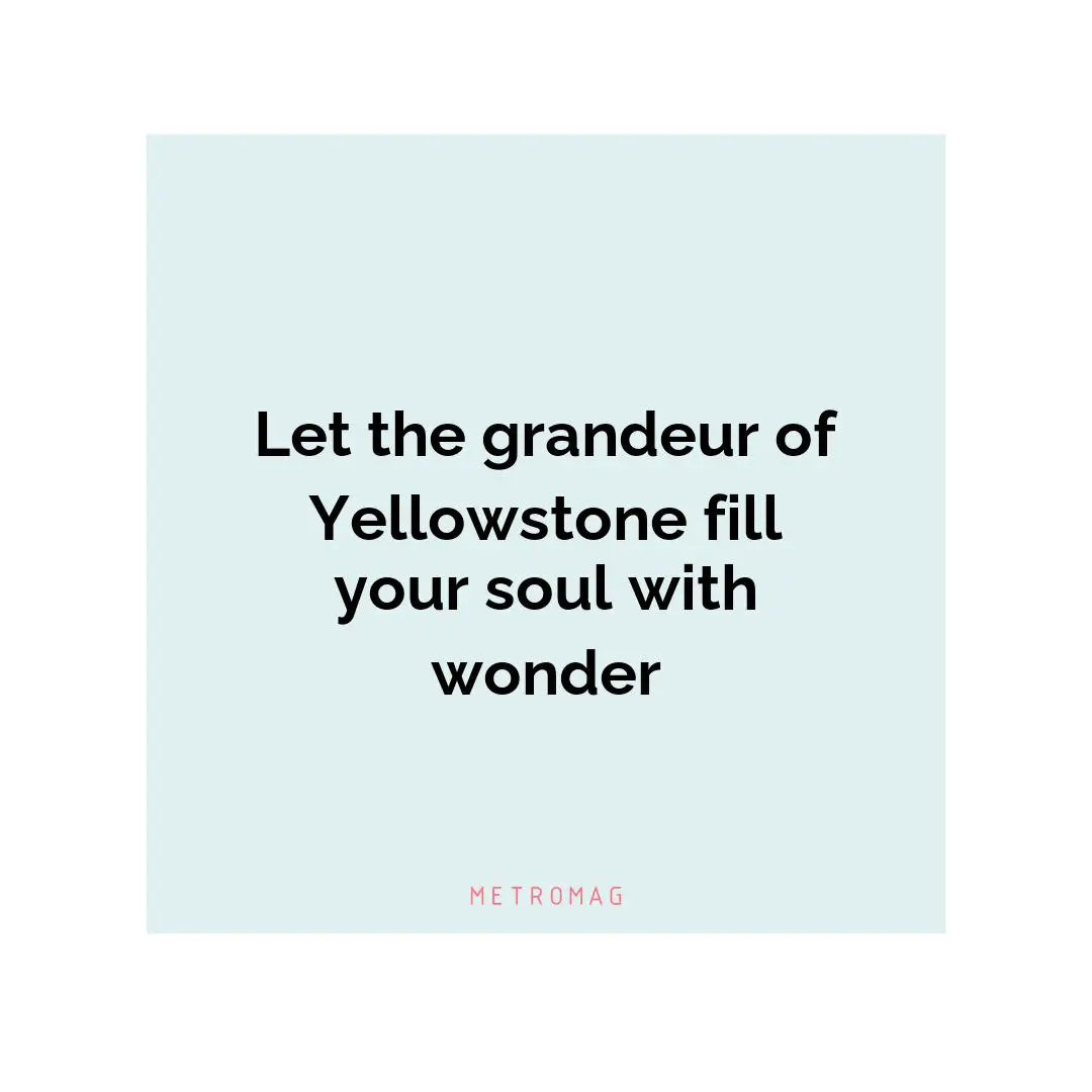 Let the grandeur of Yellowstone fill your soul with wonder