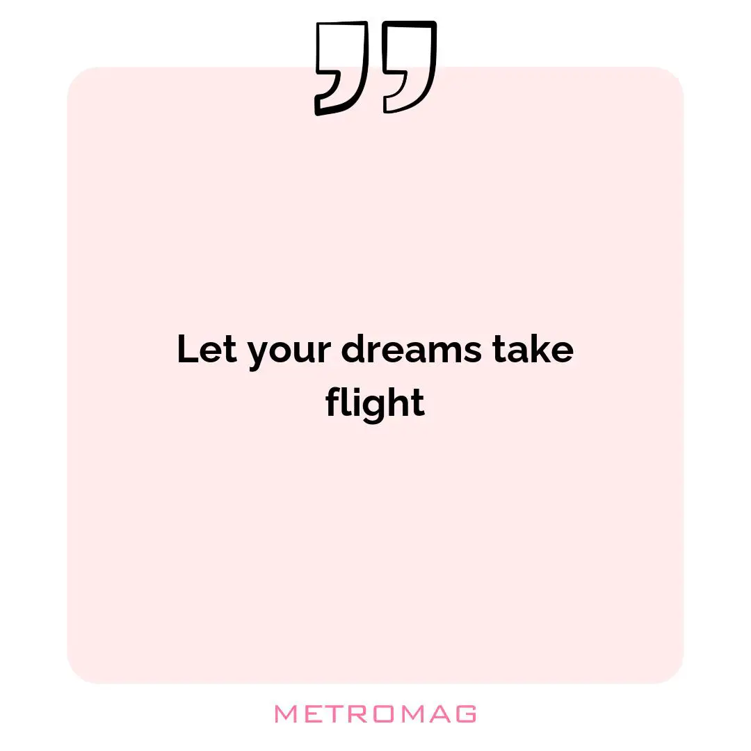Let your dreams take flight