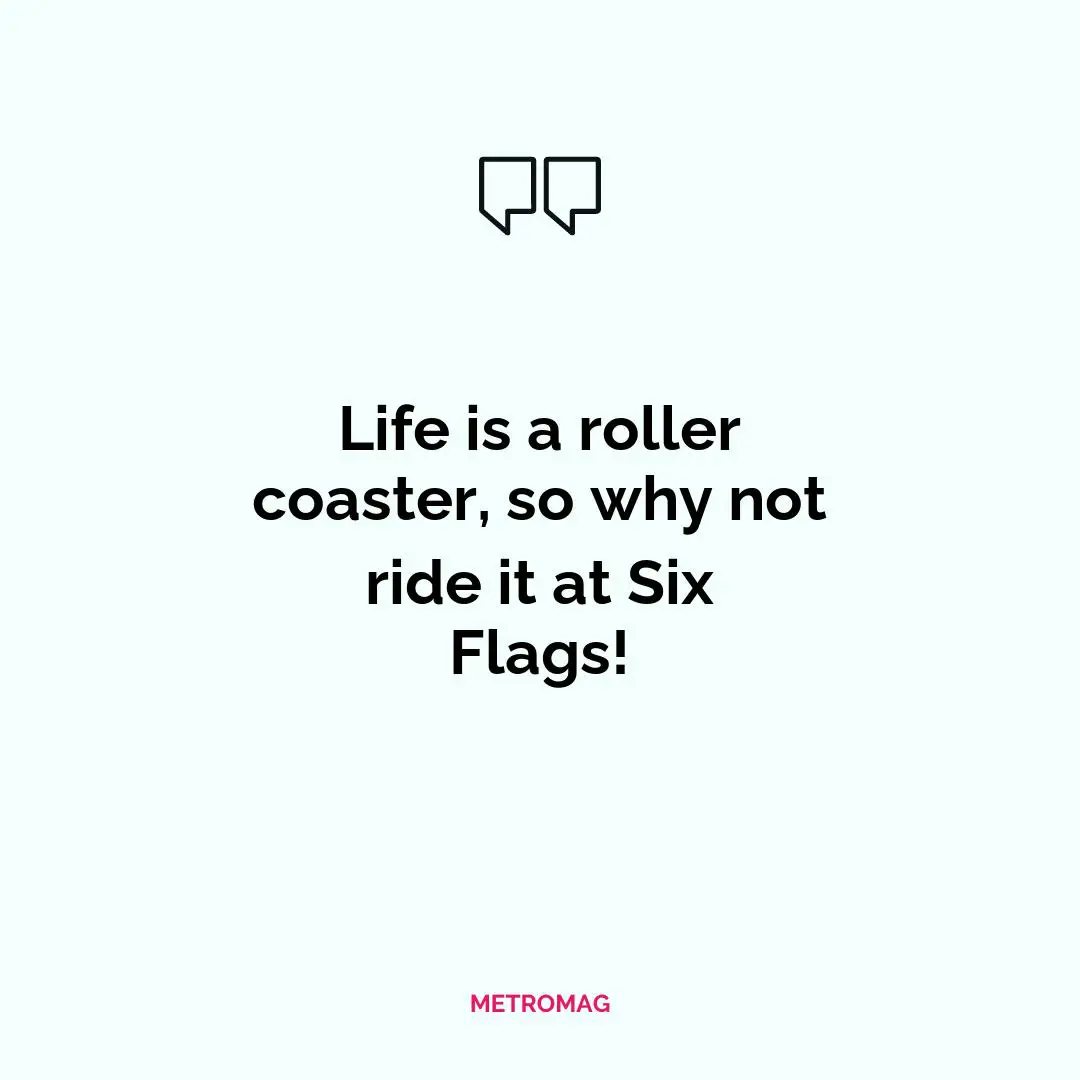 Life is a roller coaster, so why not ride it at Six Flags!