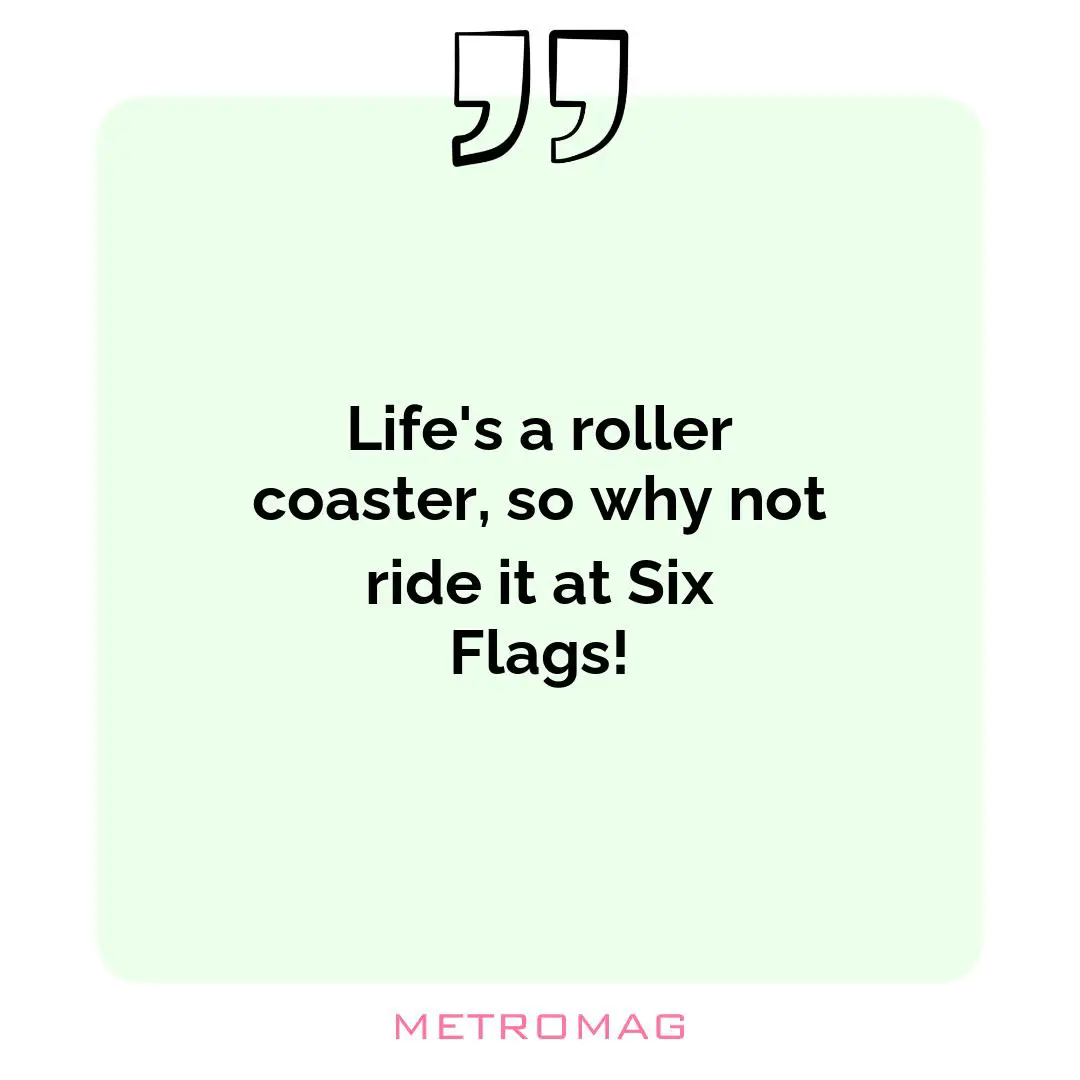 Life's a roller coaster, so why not ride it at Six Flags!