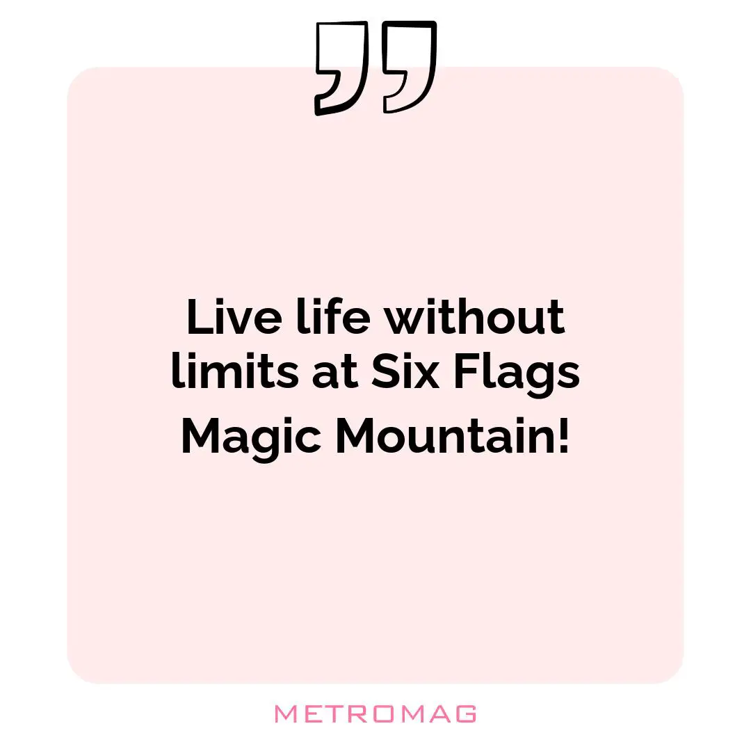 Live life without limits at Six Flags Magic Mountain!