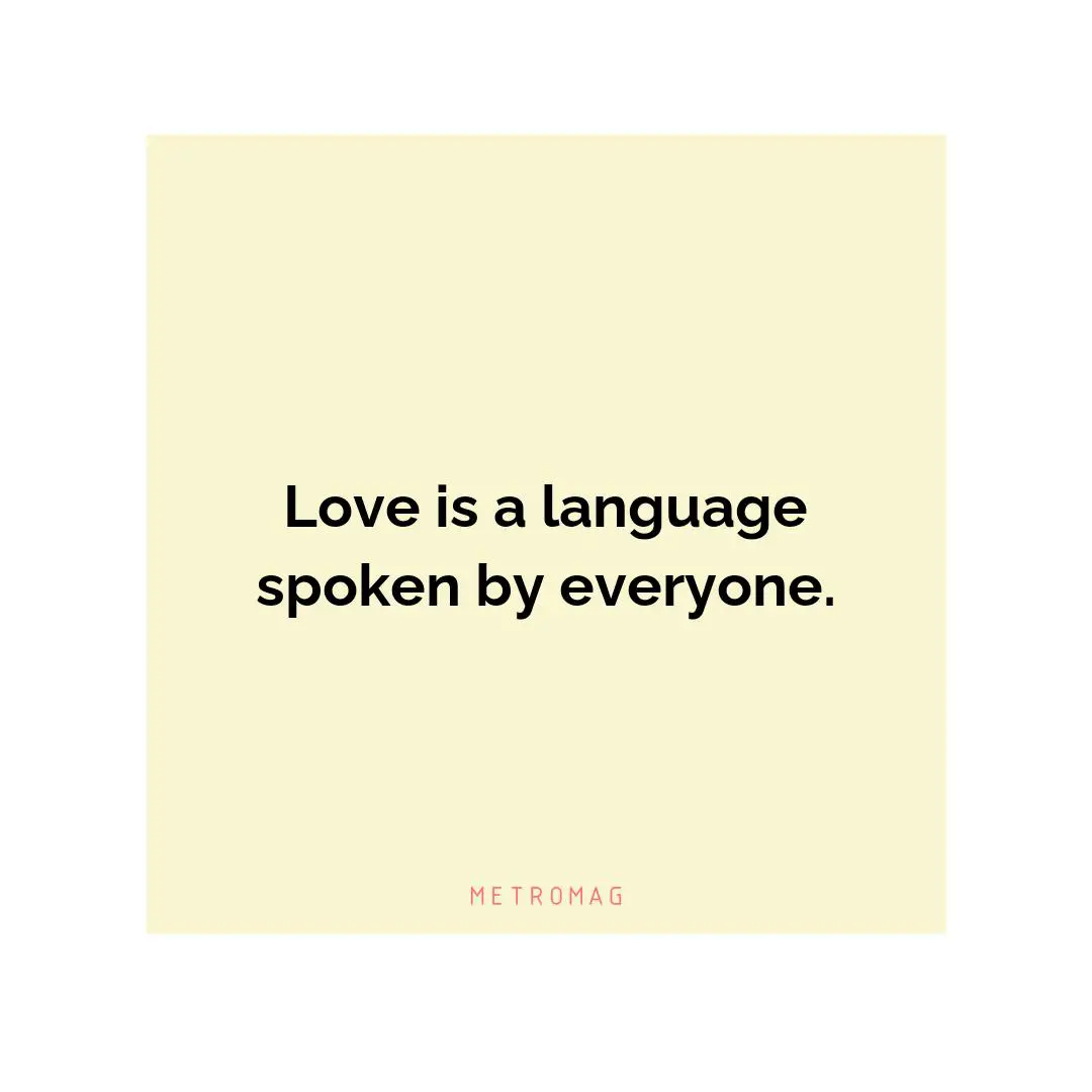 Love is a language spoken by everyone.