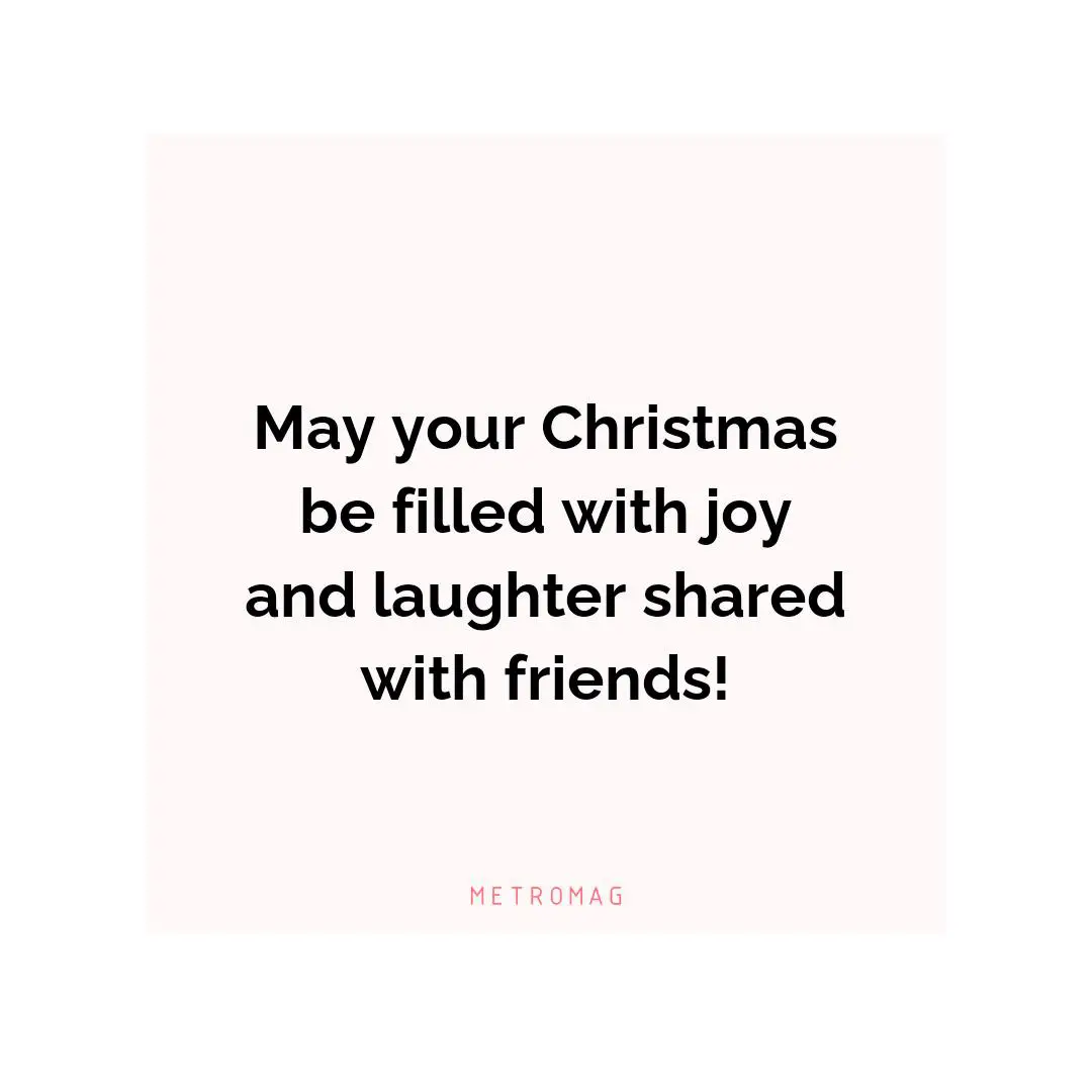 May your Christmas be filled with joy and laughter shared with friends!