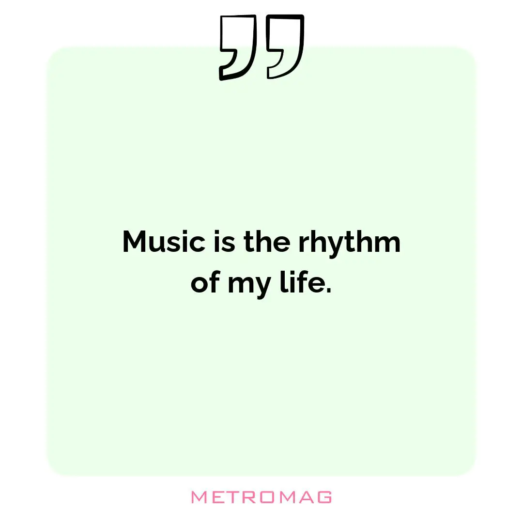 Music is the rhythm of my life.
