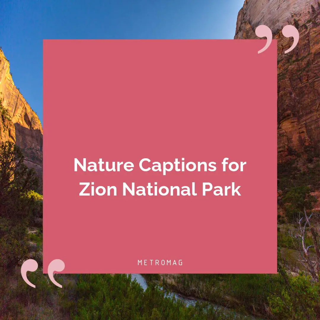 Nature Captions for Zion National Park
