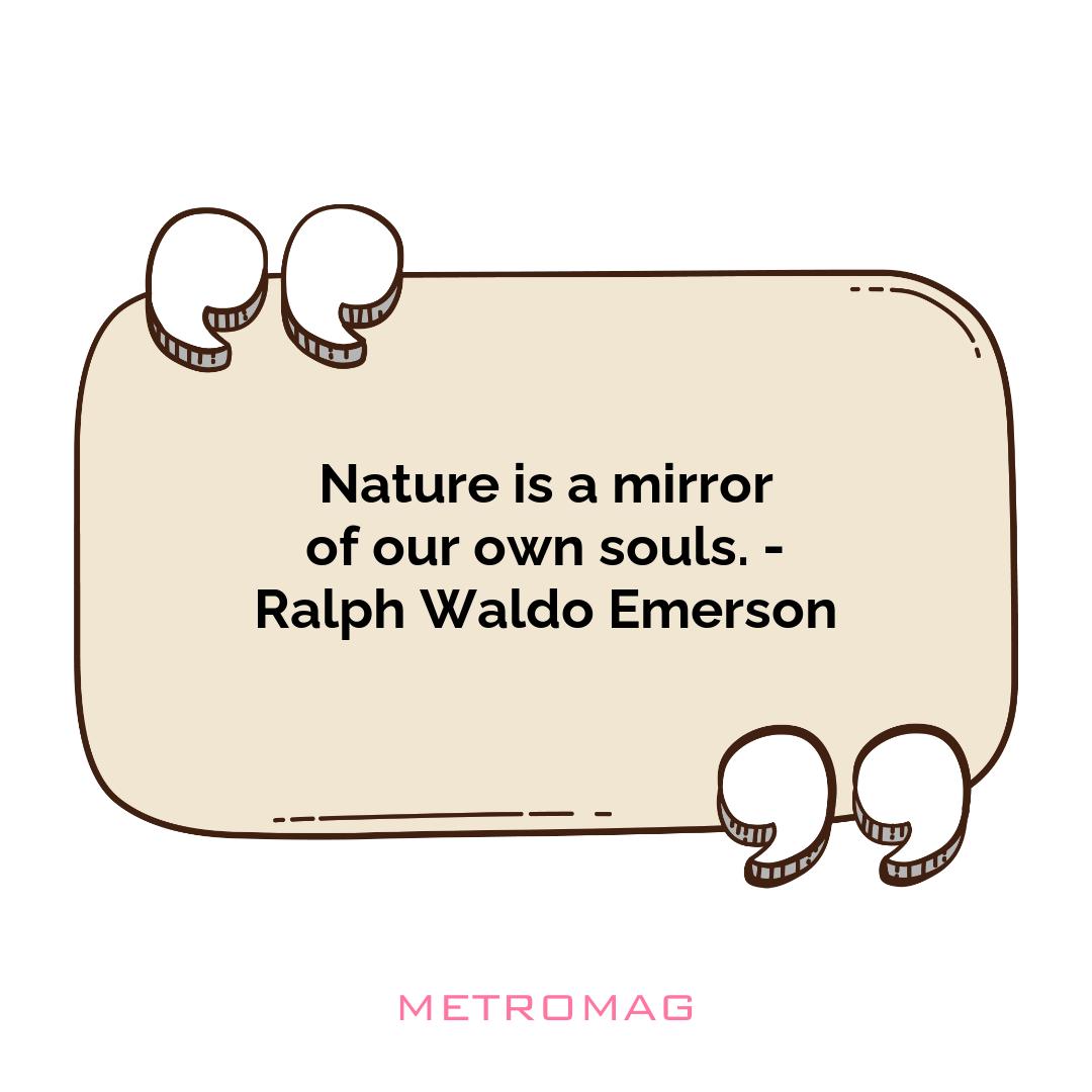 Nature is a mirror of our own souls. - Ralph Waldo Emerson