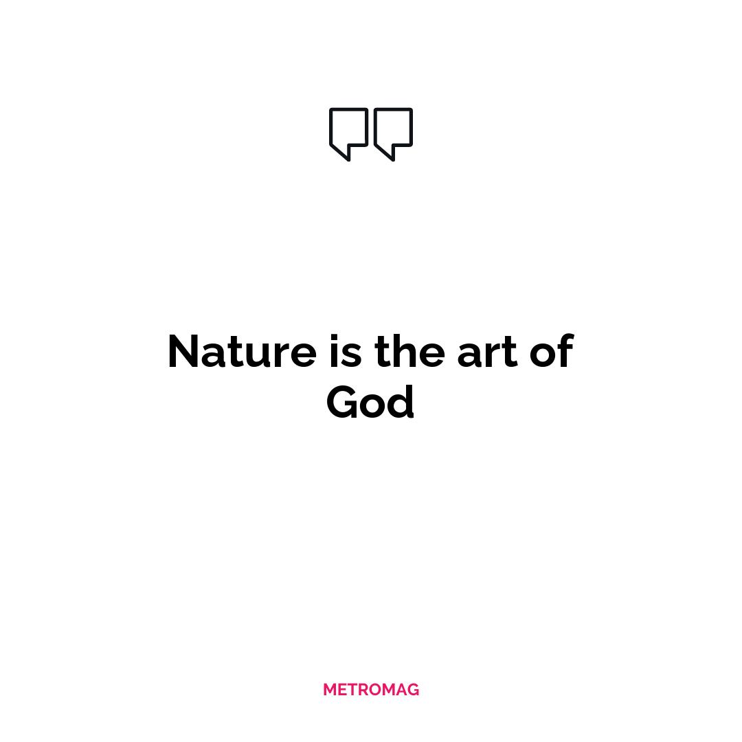 Nature is the art of God