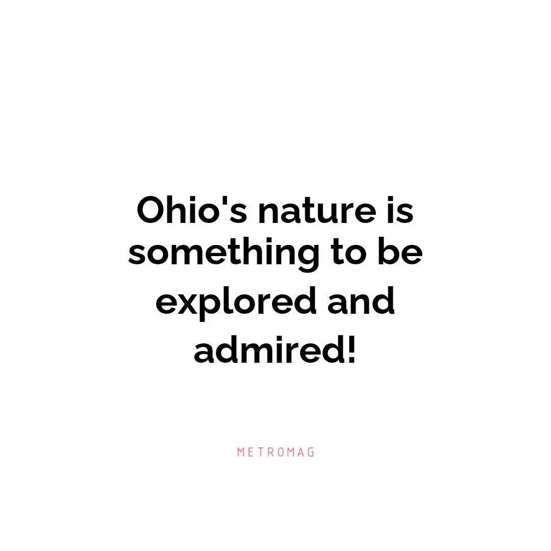 Ohio's nature is something to be explored and admired!
