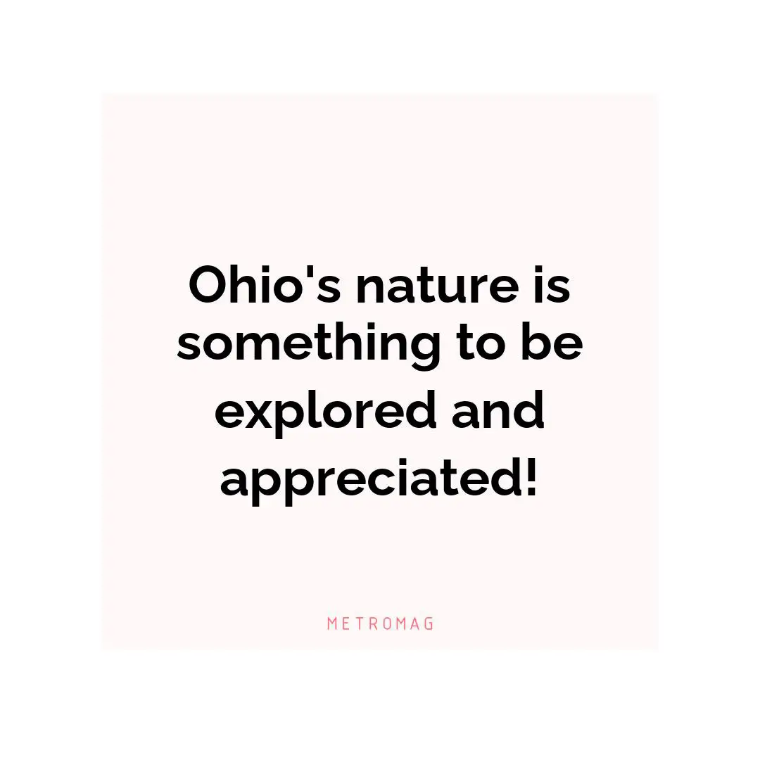 Ohio's nature is something to be explored and appreciated!