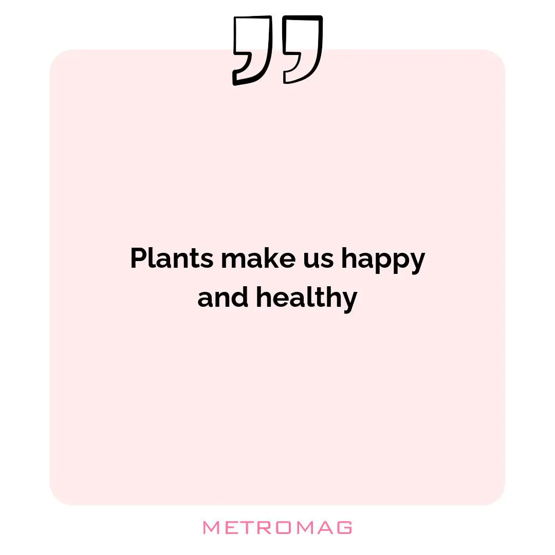 Plants make us happy and healthy