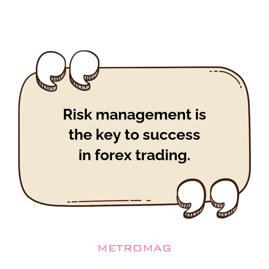 Risk management is the key to success in forex trading.
