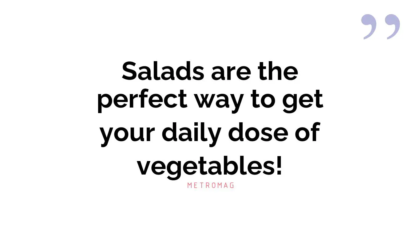 Salads are the perfect way to get your daily dose of vegetables!
