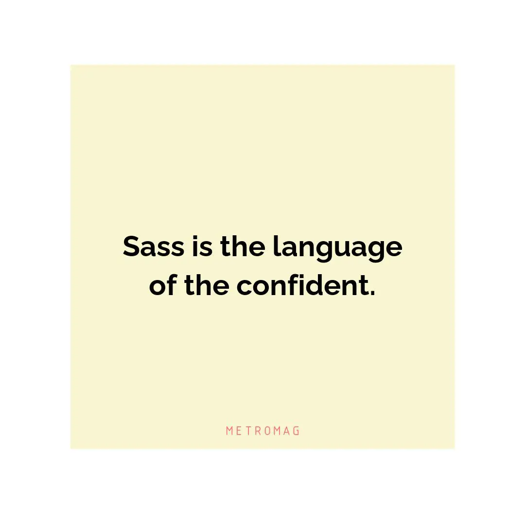 Sass is the language of the confident.