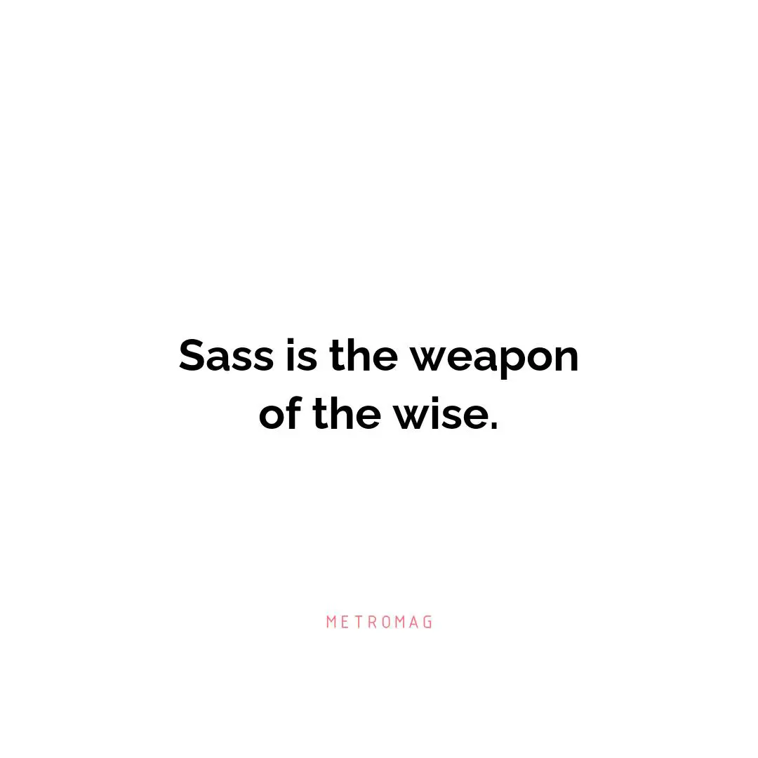 Sass is the weapon of the wise.