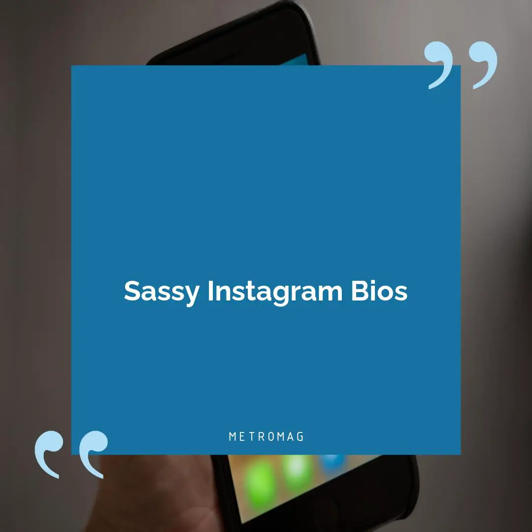 Sassy Instagram Bios