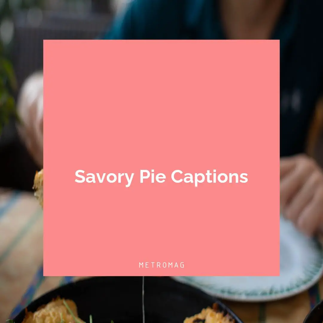 Savory Pie Captions