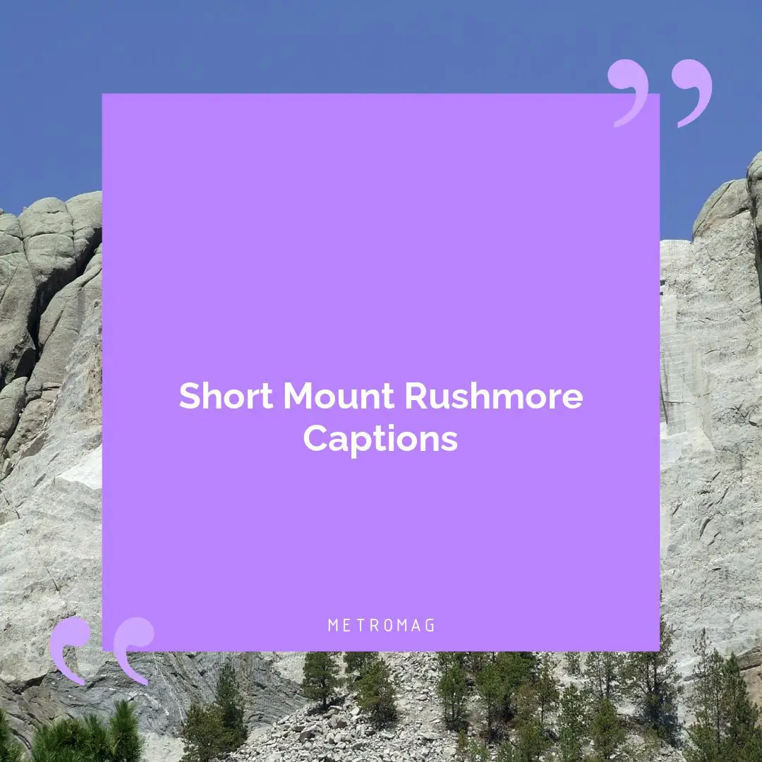 Short Mount Rushmore Captions
