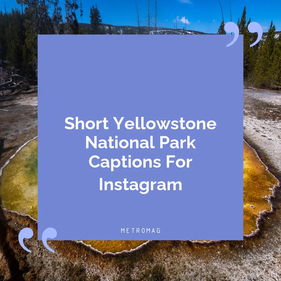 Short Yellowstone National Park Captions For Instagram