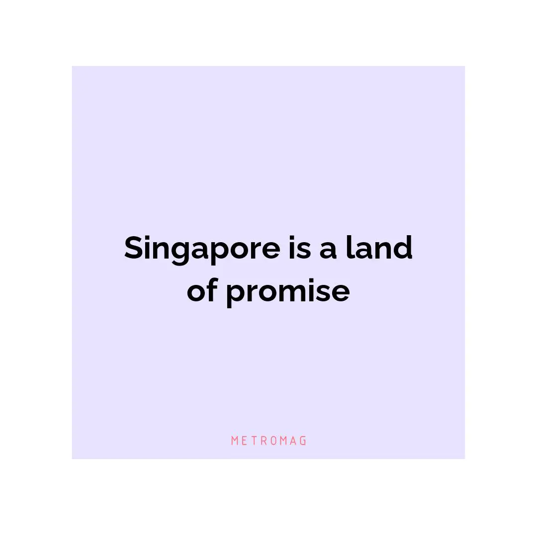 Singapore is a land of promise