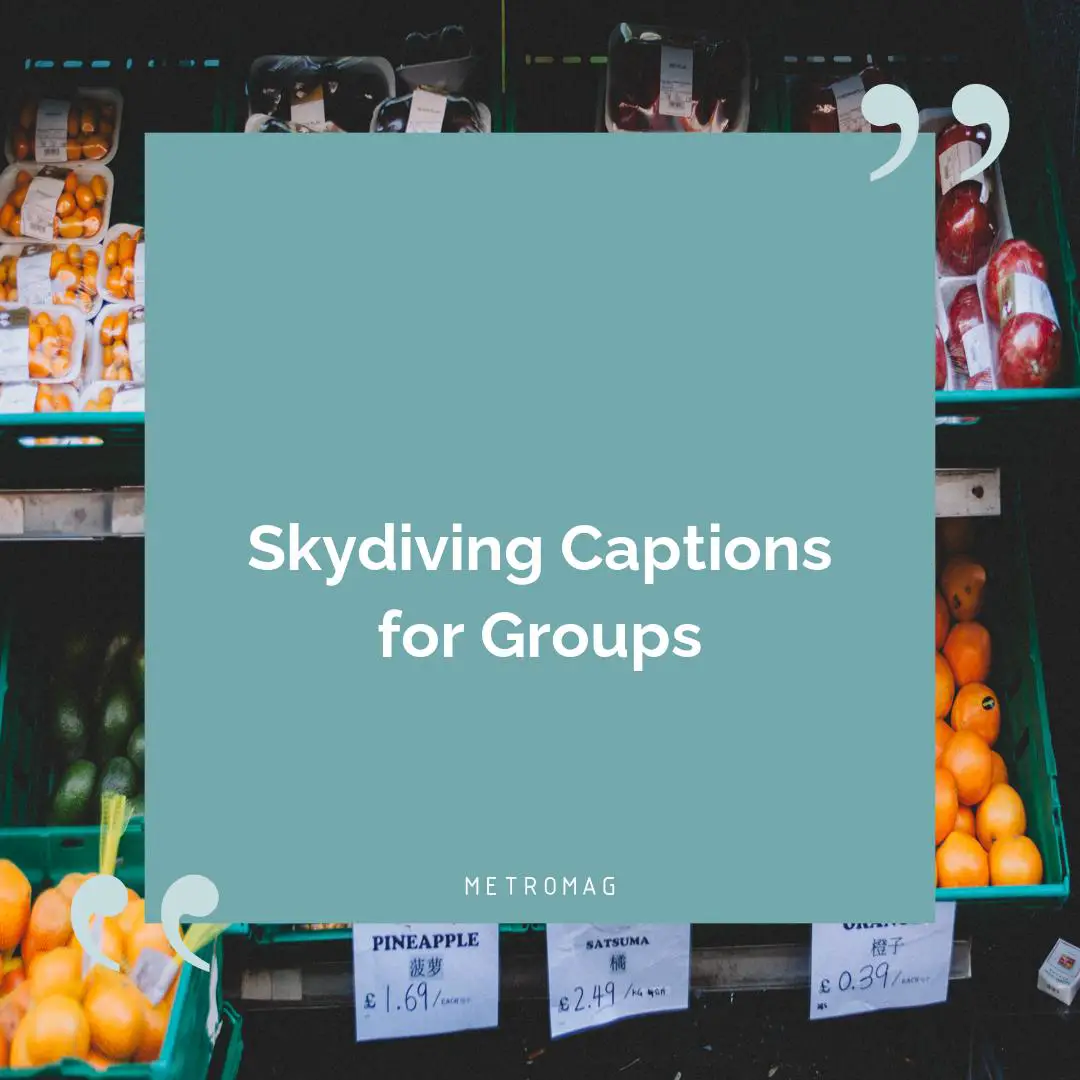 Skydiving Captions for Groups