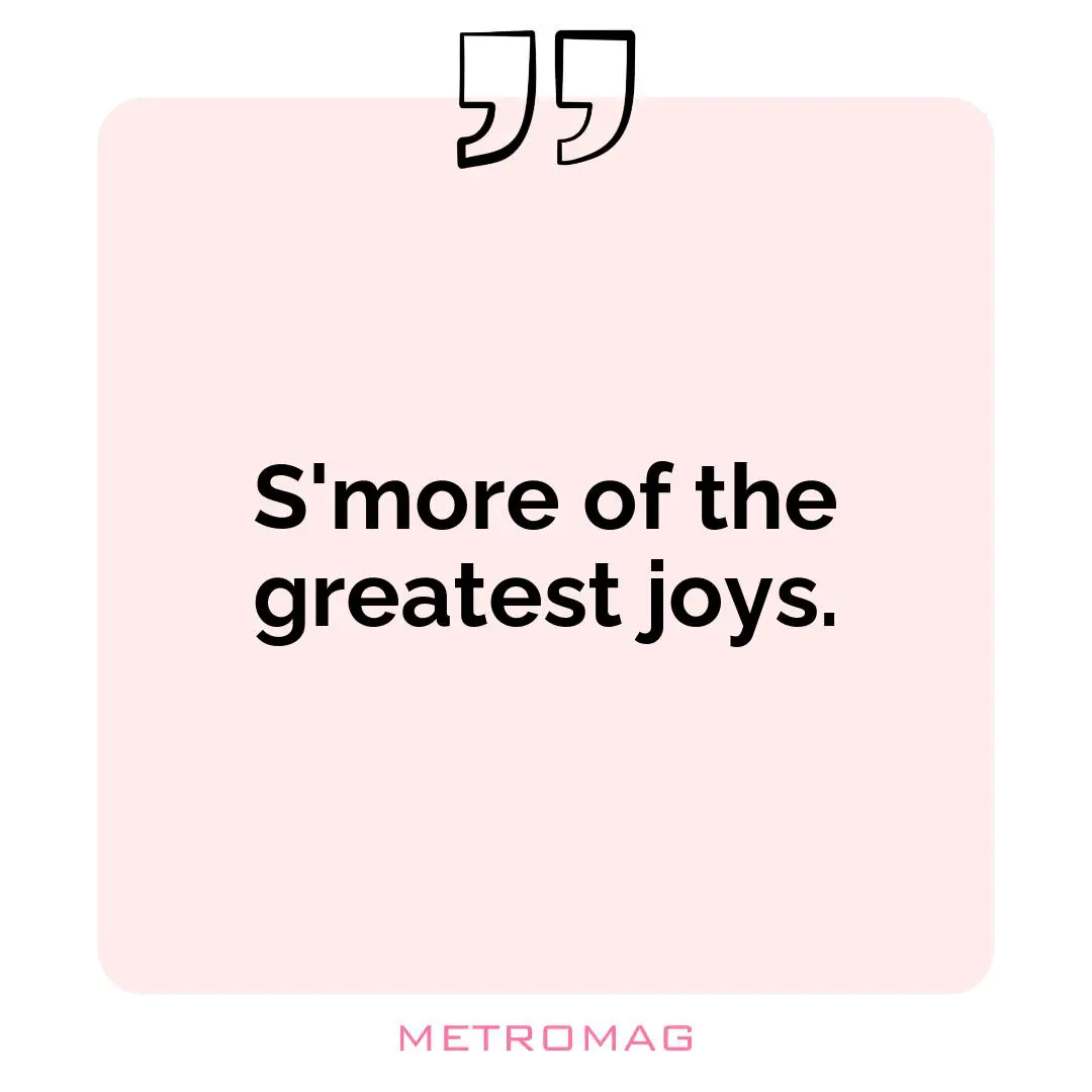 S'more of the greatest joys.