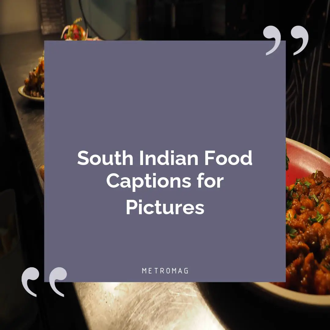 South Indian Food Captions for Pictures