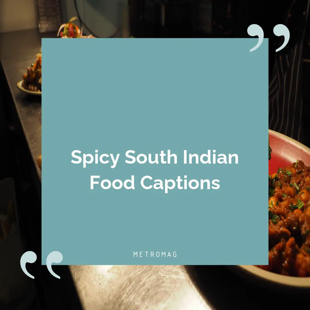 Spicy South Indian Food Captions