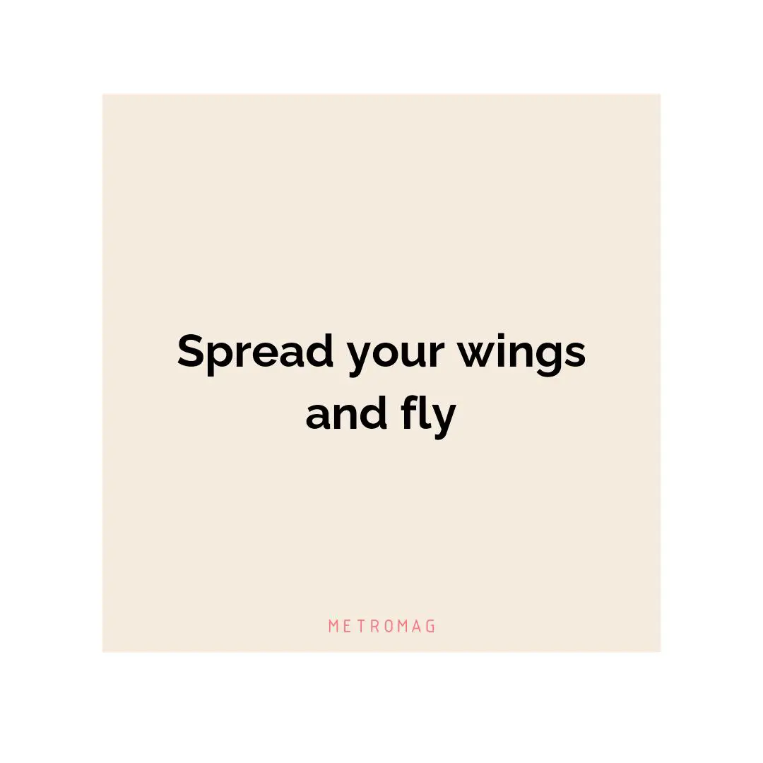 Spread your wings and fly