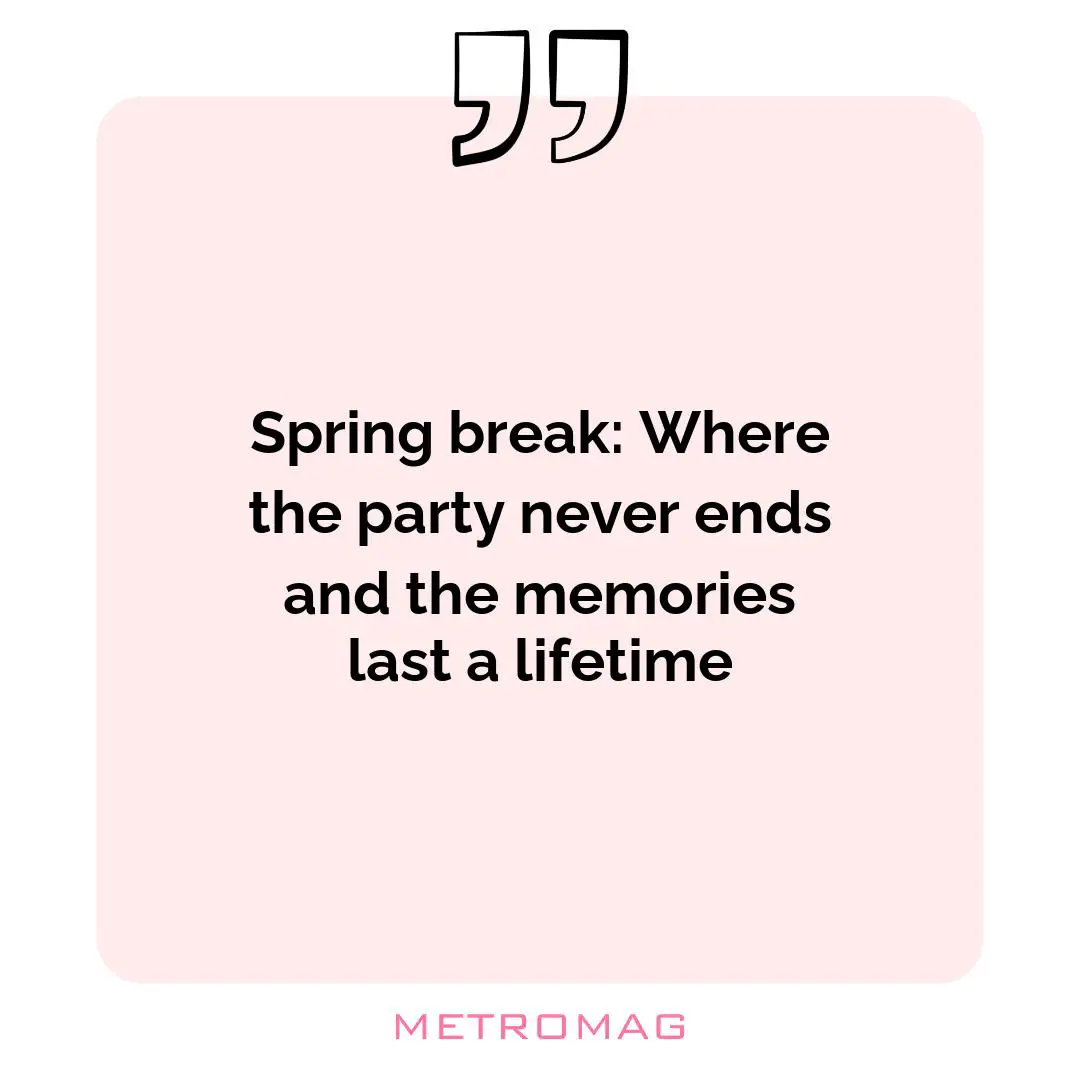 Spring break: Where the party never ends and the memories last a lifetime