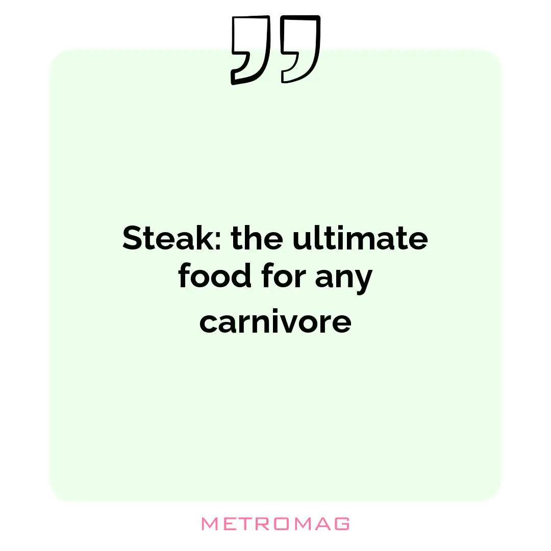 Steak: the ultimate food for any carnivore