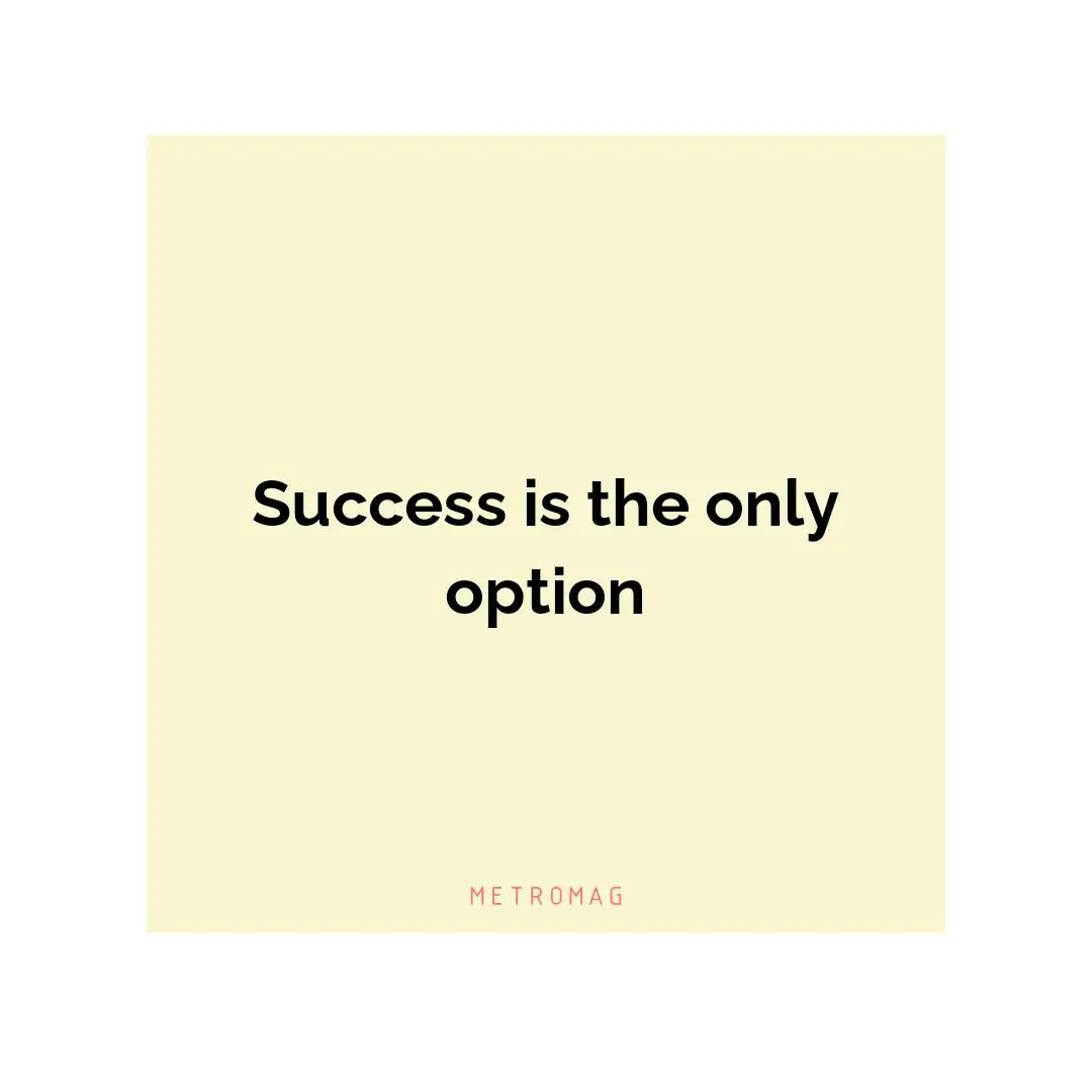 Success is the only option