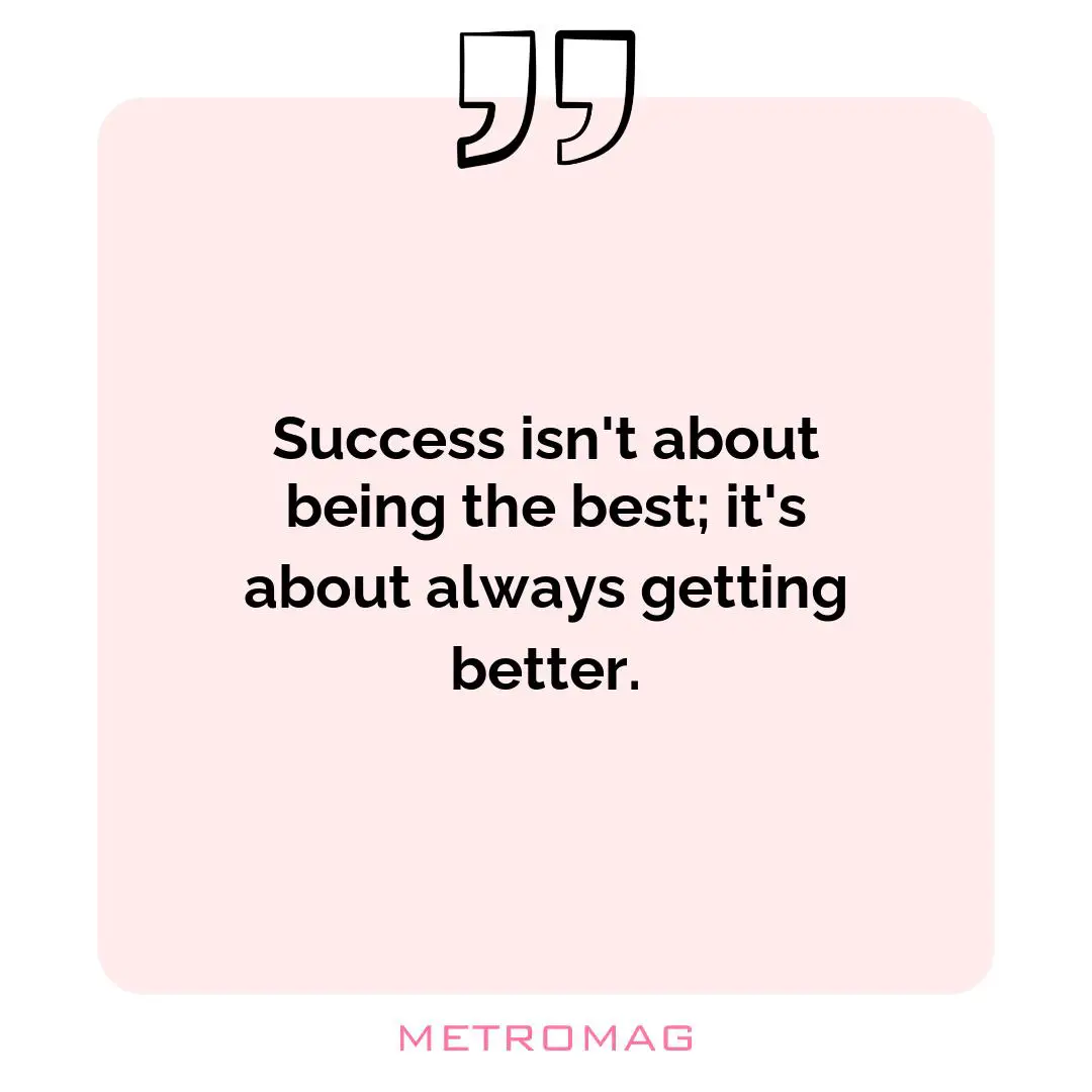 Success isn't about being the best; it's about always getting better.